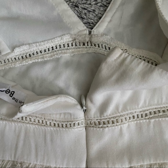 IN THE BEGINNING WHITE•LACE•SUNDRESS•DRESS•SHORT DRESS•EMPIRE WAIST•DEEP V•SMALL - Picture 12 of 13